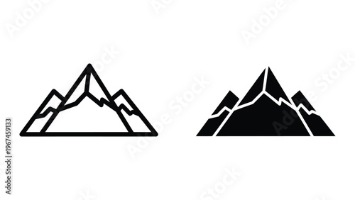 Contrasting mountain silhouettes with and without shaded relief for visual depth