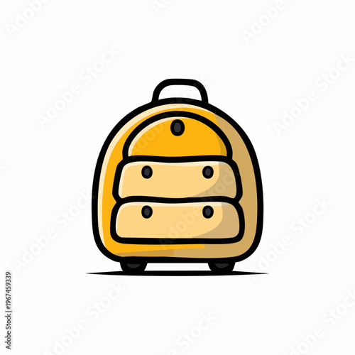 Yellow cartoon backpack school bag.