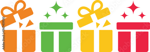 Colorful geometric shapes and objects on a white background