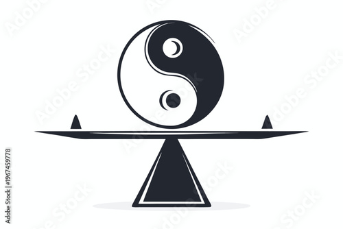 Minimalist Spiral Symbol Representing Inner Balance and Harmony Zen Vector Design