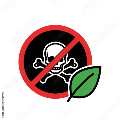 Symbol of no poison representing organic and natural products safe for environment.
