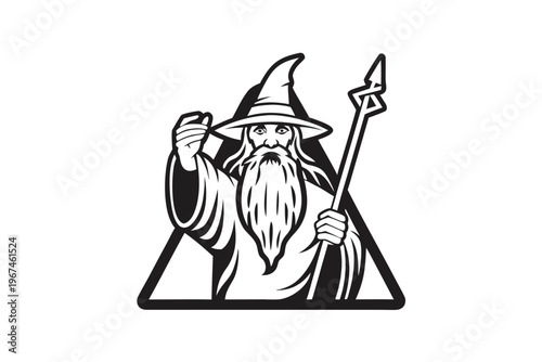 Ancient Sage Conjuring a Grand Enchantment with Glowing Light Particles - Traditional Fantasy Art Style