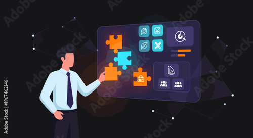 A minimalist design element with a light blue shape on a black background, conveying simplicity and modernity.