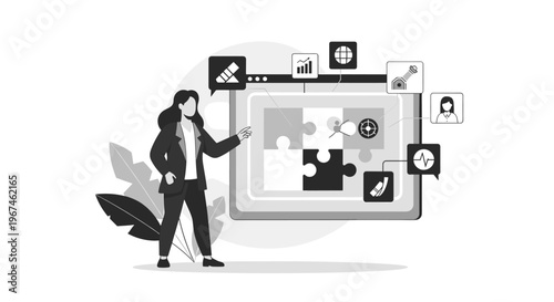 A minimalist black geometric shape on a white background, evoking a sense of simplicity and modernity.