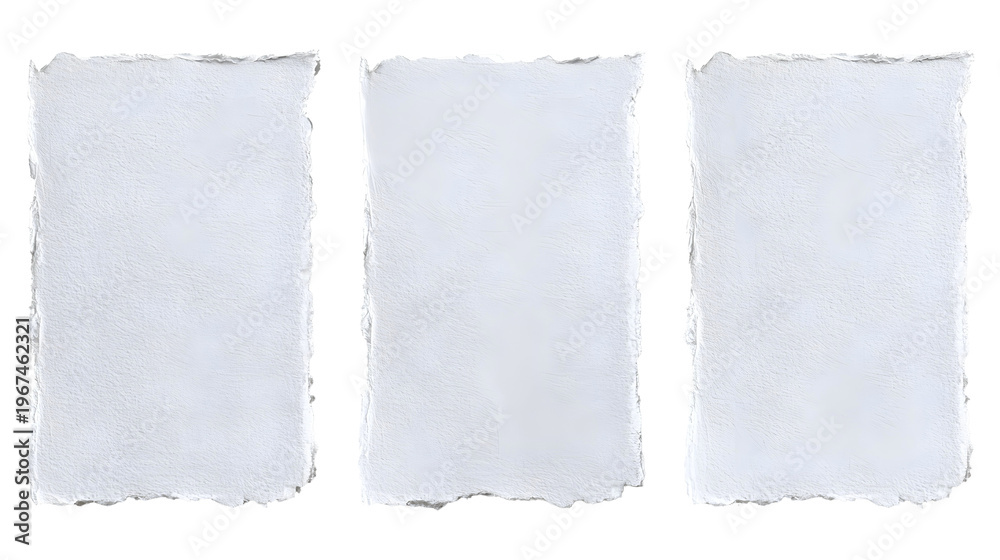 Fototapeta premium Torn blank pages with uneven texture isolated on transparent background Remove png, Clipping Path, pen tool