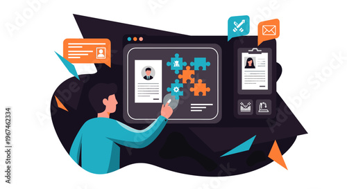 A partial view of a modern geometric shape with a bold color scheme, conveying a sense of minimalism and design.