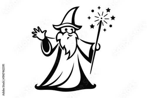 Master Magician Performing a Complex Ritual with Floating Symbols and Gold Aura - Prestigious Fantasy Art