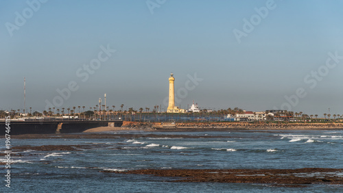 The Historic El Hank Lighthouse on the Rocky Coast of Casablanca