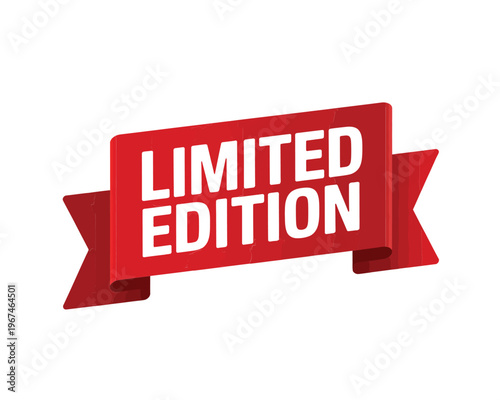 A vibrant red ribbon banner displaying the text limited edition