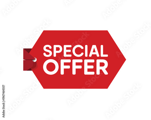 A bright red octagon shaped sign displaying the words special offer