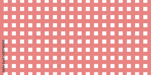 Red gingham fabric seamless pattern. Cute check plaid. Picnic kitchen tablecloth texture. Gingham square vintage texture. Vector illustration isolated on white background.