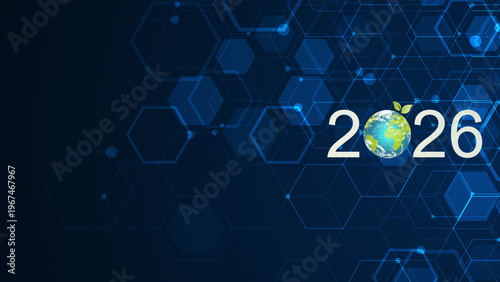 2026 Green Earth Year Background: New Year Environmental Sustainability Concept 
