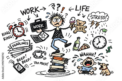 Image simple badly doodle chaotic vector life generation composition icon naive work