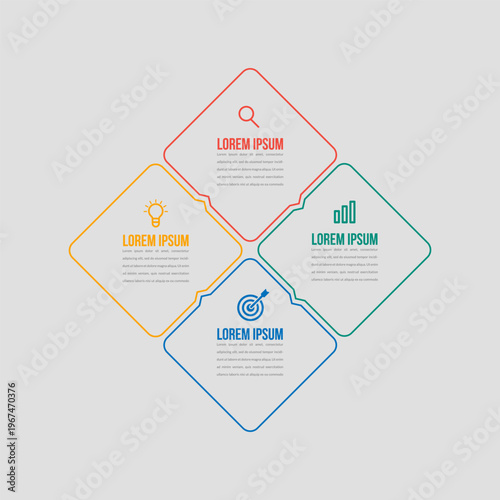 Modern Business Infographic Template with Multiple Steps and Data Visualization Elements