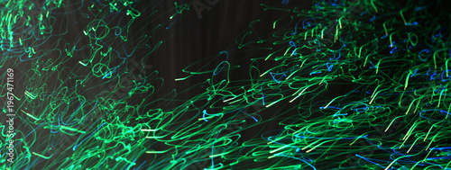 Abstract background. Colored effect created with fiber optic light source. long banner web image