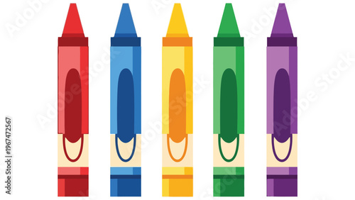 Colorful crayons illustration