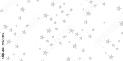 seamless pattern with gray tars shiny glittering on transparent background. Twinkle star vector png confetti pattern.
