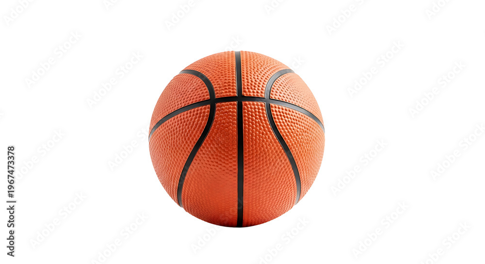 Fototapeta premium A basketball on transparent background, isolated for use in graphic designs and sports illustrations PNG