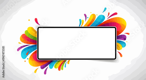 Colorful abstract background with rectangle frame.