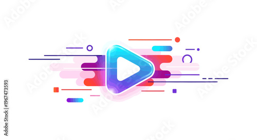 A colorful play button icon design.