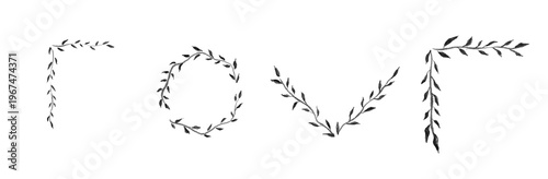 Floral Frames with Laurel Leaves - Botanical Borders for Wedding Invitations, Branding, and Social Media Design
