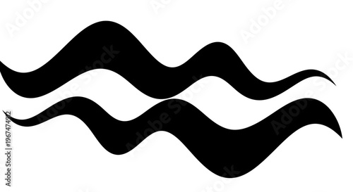 Aquarius Zodiac Sign Symbol Black and White.