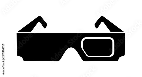 Black 3D Glasses Icon for Immersive Entertainment.