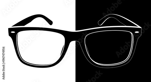 Black and White Glasses Optical Illusion.
