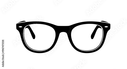 Classic Black Frame Eyeglasses with Clear Lenses.