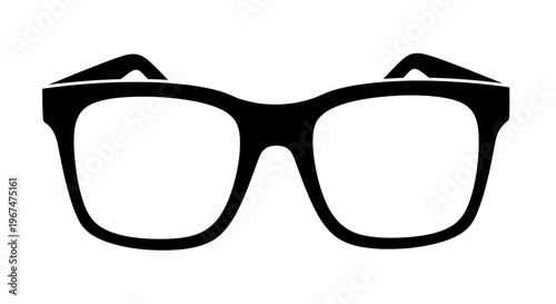 Classic black frame glasses isolated on white background.