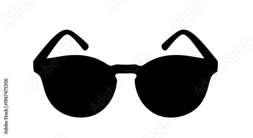Classic black sunglasses silhouette on a clean white background.
