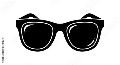Classic black sunglasses silhouette on a clean white background.