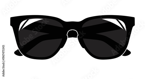Classic black sunglasses isolated on a white background.