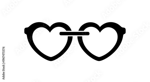 Heart Shaped Glasses Icon Vector Illustration.