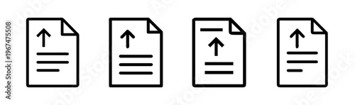 Set of document icons featuring upward arrows, symbolizing appeal and progress.