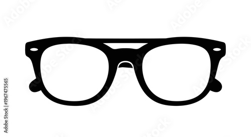 Stylish black frame glasses isolated on a white background.