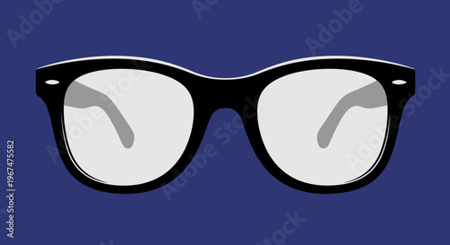Stylish Black Frame Glasses on a Solid Blue Background.
