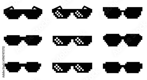 Pixelated Sunglasses Collection Black and White.