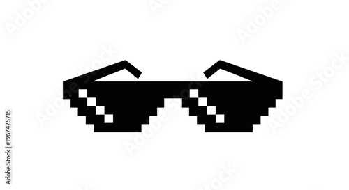 Pixelated Sunglasses - Iconic Meme Glasses in Black and White.