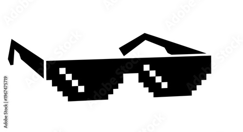 Pixelated sunglasses in black and white, a classic meme accessory.