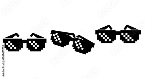 Pixelated sunglasses set for a cool and retro vibe.