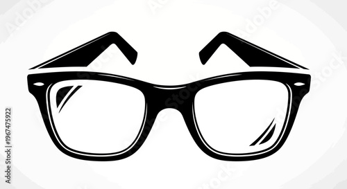 Stylish Black Rimmed Glasses with Clear Lenses.