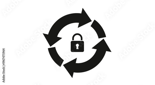 Secure data refresh cycle with padlock icon.