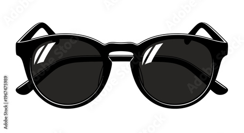 Stylish black round frame sunglasses offering sun protection and a classic fashion accessory.