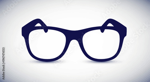 Stylish Dark Blue Glasses with White Lenses on a Clean White Background.