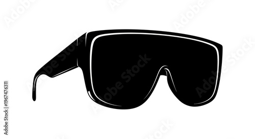 Sleek black sunglasses with a modern design, perfect for eye protection and style.