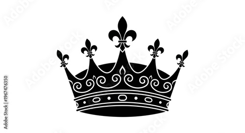 Elegant Black Crown with Fleur-de-lis Accents.