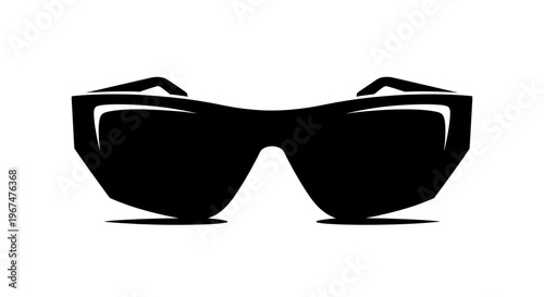 Stylish black sunglasses isolated on a clean white background.