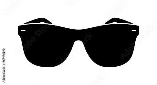 Stylish black sunglasses isolated on a clean white background.