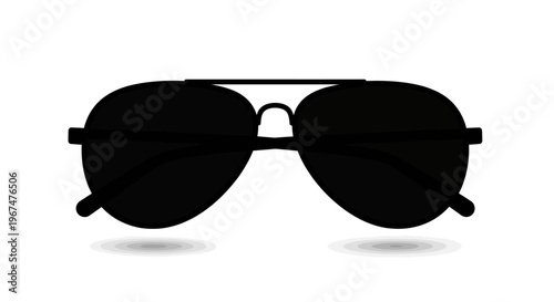 Stylish black aviator sunglasses with dark lenses on a white background.